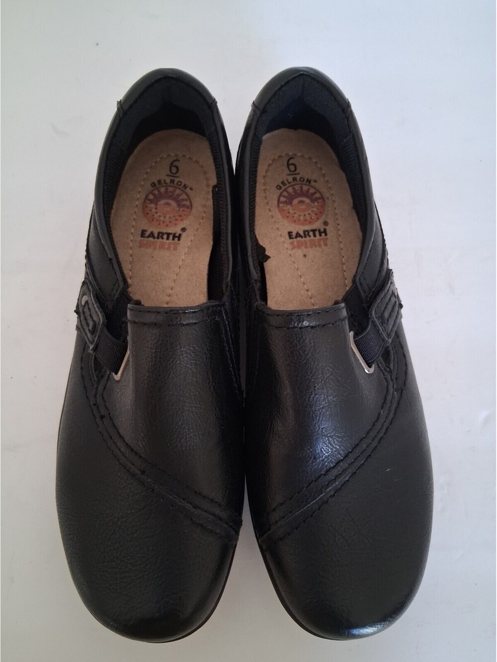 Earth Spirit Women's Gelron Black Faux Leather Loafers/Shoes, Size 8